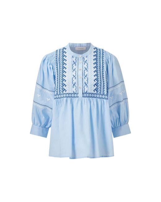 Rich & Royal Blue Blusenshirt blouse with embroidery organic