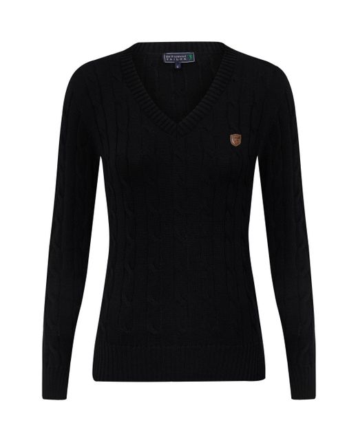 Sir Raymond Tailor Black Strickpullover Frenze (1-tlg) mit klassischem V-Ausschnitt