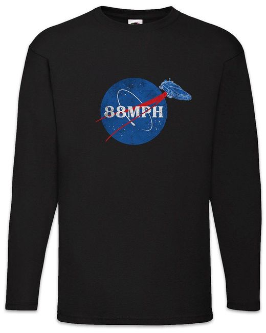 Urban Backwoods Langarmshirt 88 Mph Langarm T-Shirt Back To Zurück The In Zukunft Car Future Miles in Black für Herren