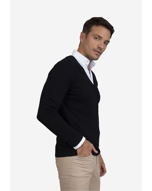 Sir Raymond Tailor Strickpullover Arma (1-tlg) mit klassischem V-Ausschnitt in Black für Herren