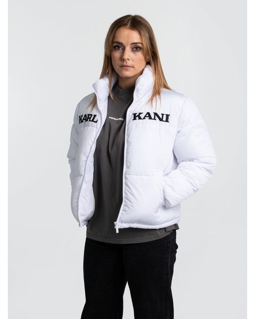 Karlkani White Winterjacke Retro Essential Puffer Jacket