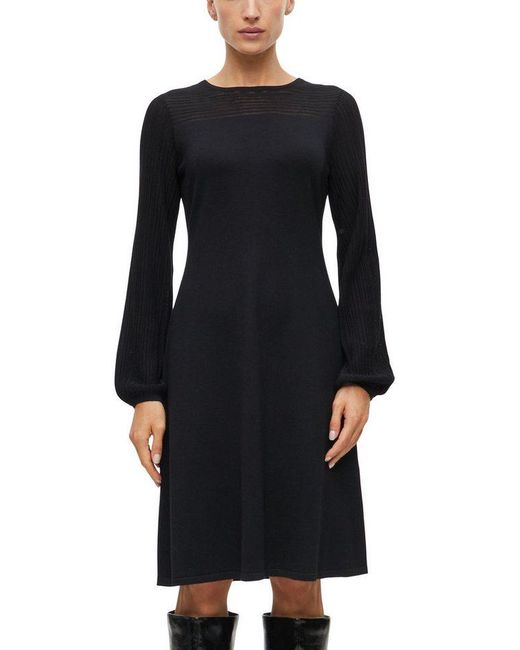 S.oliver Black Strickkleid Mit Langarm