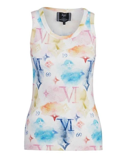 19V69 Italia by Versace Blue Tanktop