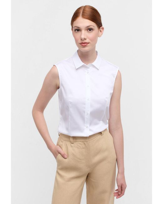 Eterna White Kurzarmbluse