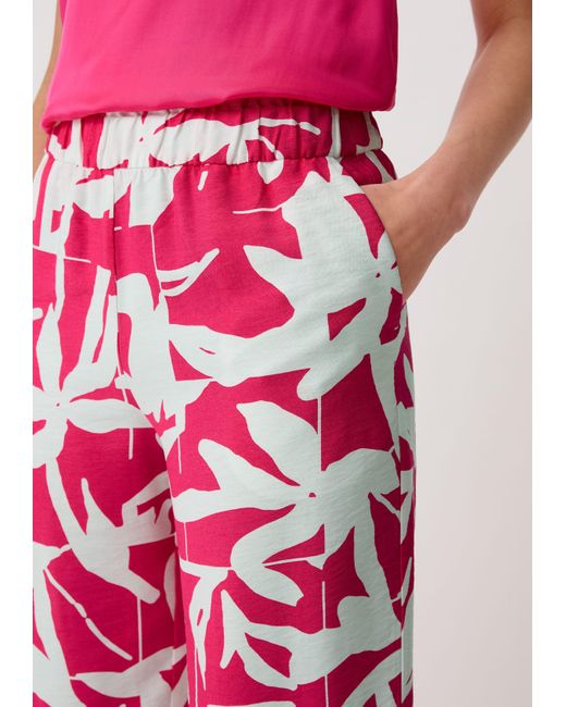 Comma, Pink Stoffhose Loose: Hose mit Allover-Print
