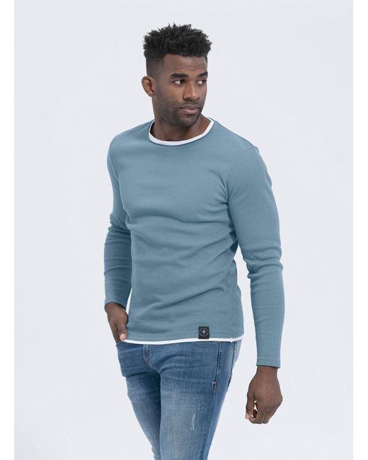 Key Largo Sweatshirt MSW SARASOTA round in Blue für Herren