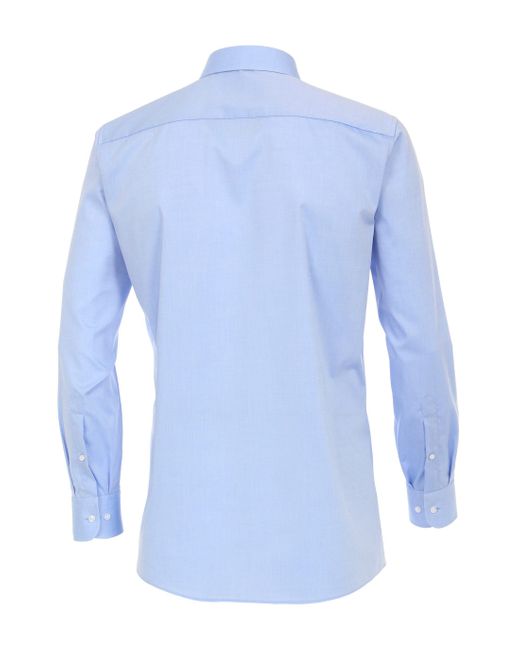 CASA MODA Langarmshirt Popeline Hemd uni 006530 in Blue für Herren