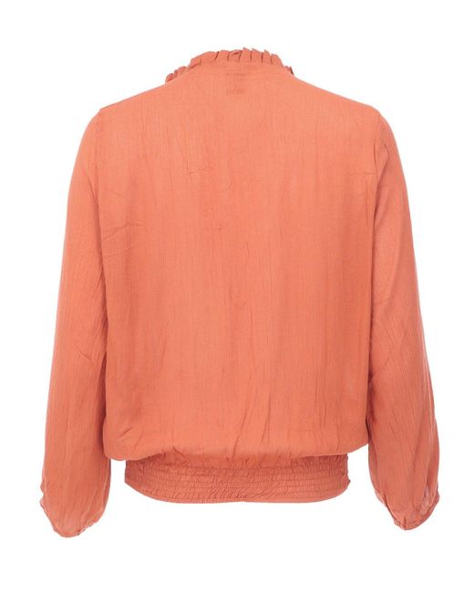 Guru-Shop Orange Longbluse Schlupfpbluse Boho chic, luftige Langarmbluse -.. alternative Bekleidung