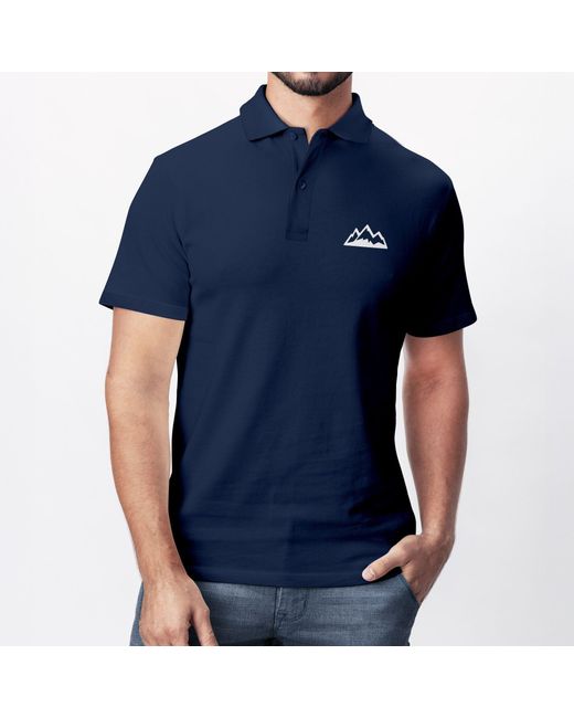 Neverless Poloshirt Grafik – Kurzarm Polo Sommer Casual Look mit Print in Blue für Herren