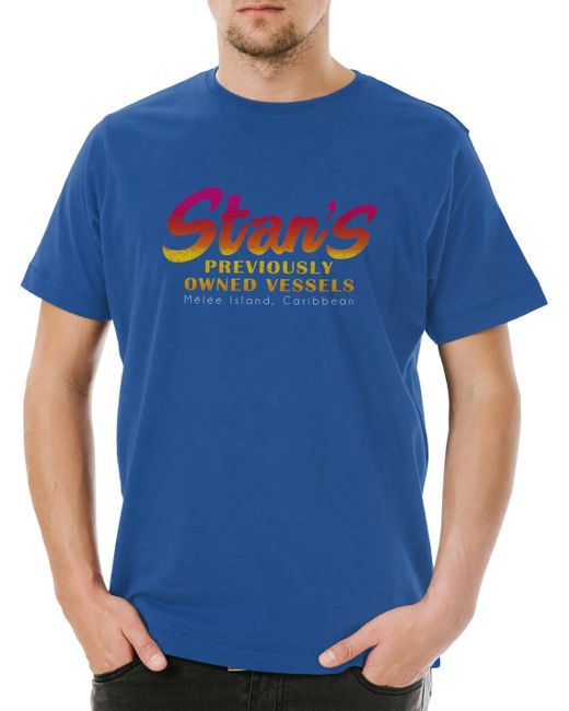 Urban Backwoods Print- Stan's T-Shirt The Game Secret Carribean Of Monkey Nerd Island in Blue für Herren