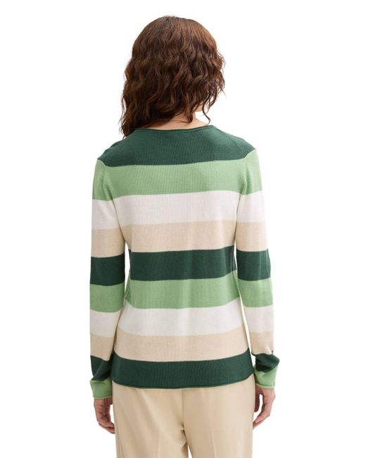 Tom Tailor Green Rundhalspullover