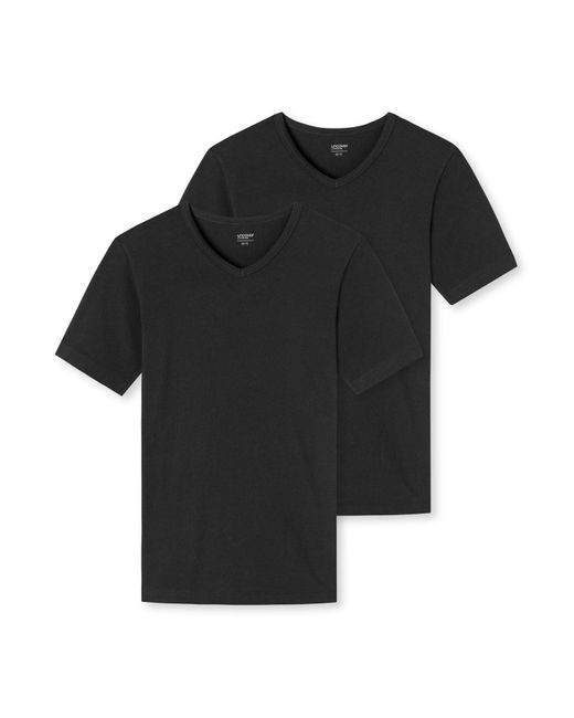 Uncover By Schiesser T-Shirt 4er Pack - V-Ausschnitt in Black für Herren