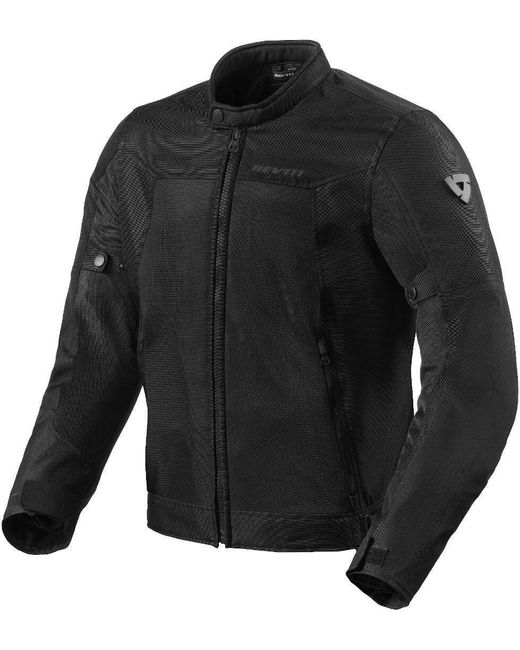 Revit Motorradjacke Eclipse 2 Motorrad Textiljacke Atmungsaktiv protektoren reflektierende abriebfest kühlend reißversc in Black für Herren