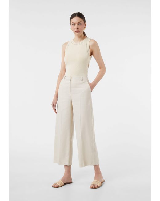 Comma, Natural Stoffhose Wide-Leg-Hose aus Leinenmix im Loose Fit