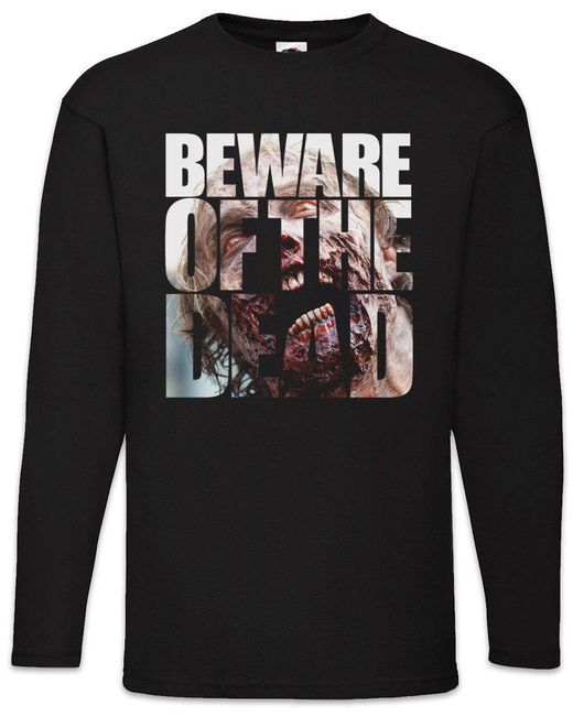 Urban Backwoods Langarmshirt Beware Of Langarm T-Shirt Zombie The Walking Walkers Daryl in Black für Herren