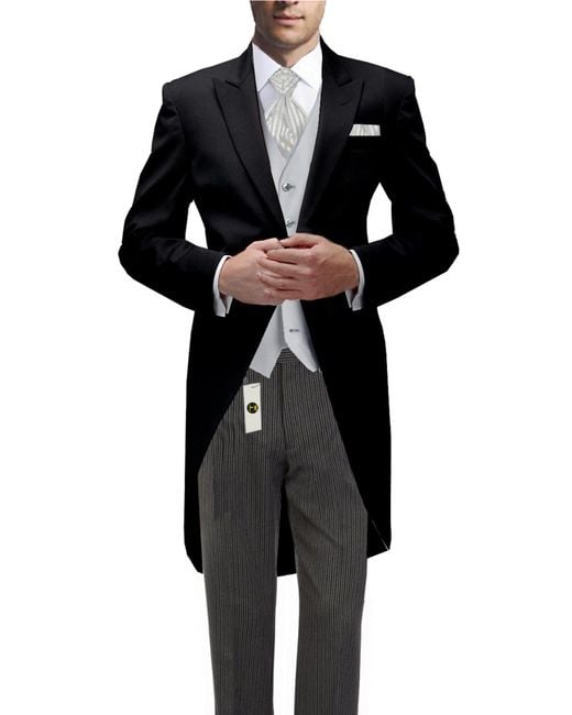 Freiherr von Falkenhausen Anzug Cut / Cutaway Anzug als Stresemann Gehrock 7-teiliges Set in Black für Herren