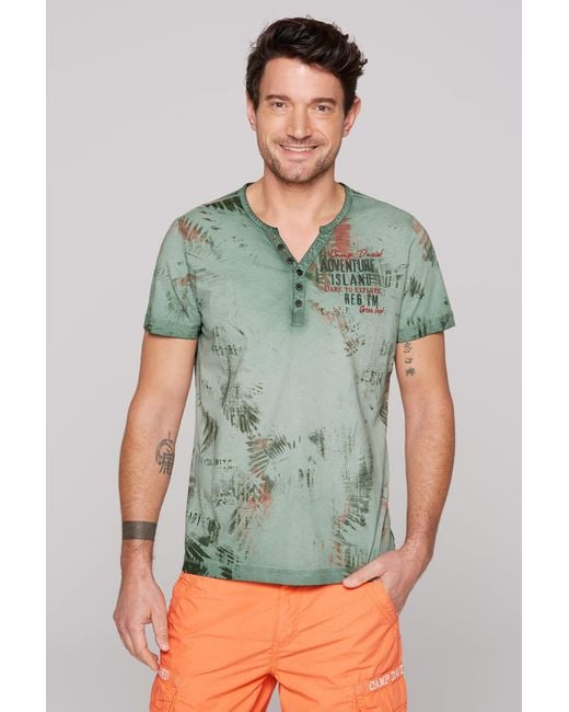 Camp David Rundhalsshirt aus Baumwolle in Green für Herren