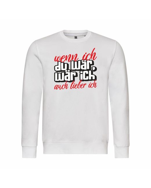 deinshirt Rundhalspullover Pullover Wenn du ä wär auch lieber ich Mit Print Motiv, Grafik in Gray für Herren