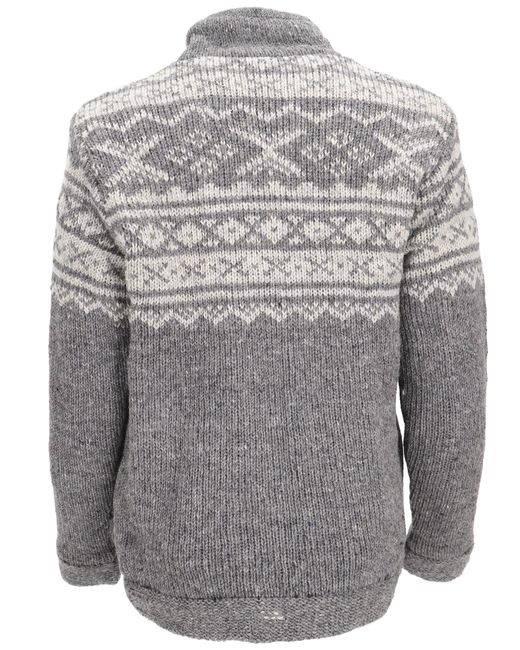 Guru-Shop Strickjacke , Troyer Wollpullover,.. in Gray für Herren