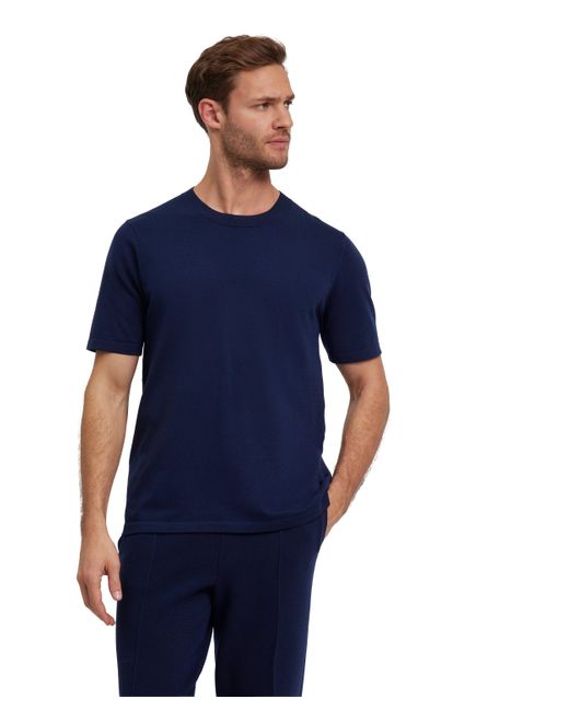 Falke T-Shirt mit feiner Rippstruktur in Blue für Herren