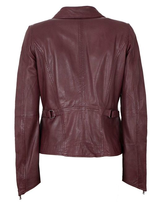 Lederjacken24 Brown Enna Lederjacke Lammnappa ox-red