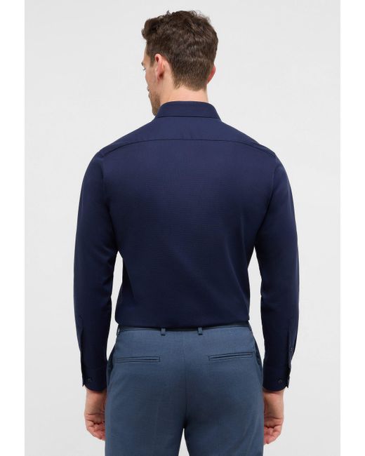 Eterna Langarmhemd MODERN FIT NON IRON (bügelfrei) in Blue für Herren