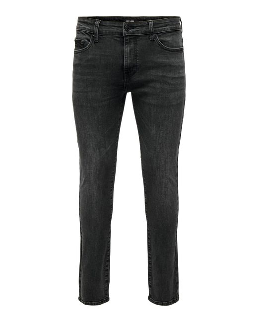 Only & Sons Jeans Slim Fit Denim Pants 7140 in Schwarz in Black für Herren