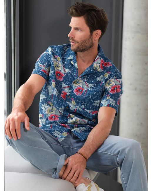 Babista Kurzarmhemd Hawaiihemd in reiner Baumwolle in Blau für Herren |  Lyst DE
