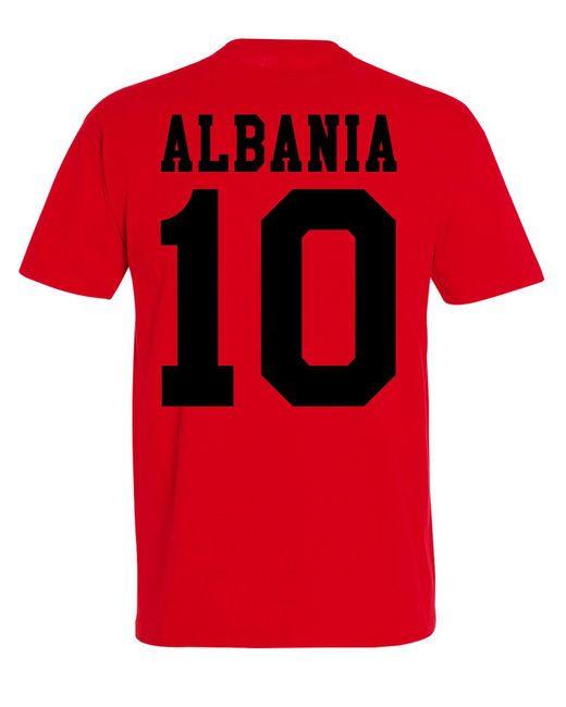 Youth Designz Albanien T-Shirt Trikot mit trendigem Motiv in Red für Herren