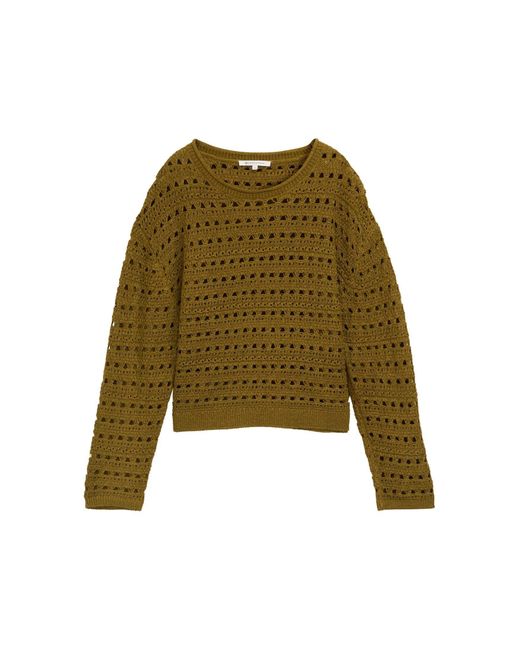 Tom Tailor Green Relaxed Fit Strickpullover mit Lochmuster