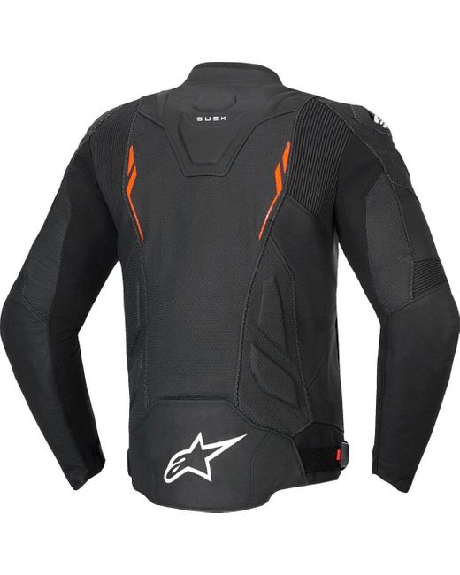 Alpinestars Motorradjacke Dusk Airflow perforierte Motorrad Lederjacke in Black für Herren