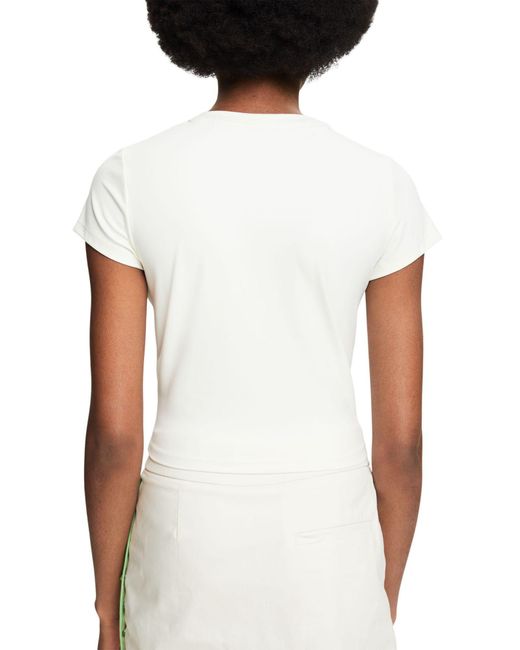 Esprit White Logo-T-Shirt in Cropped-Länge (1-tlg)