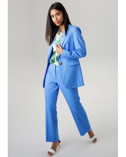 Aniston SELECTED Blue Longblazer in trendy Farbpalette