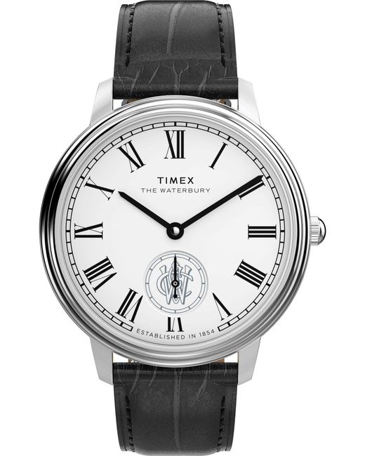 Timex Quarzuhr WATERBURY METROPOLITAN TW2Y23100AJ, Armbanduhr, uhr,Lederarmband,analog in Black für Herren