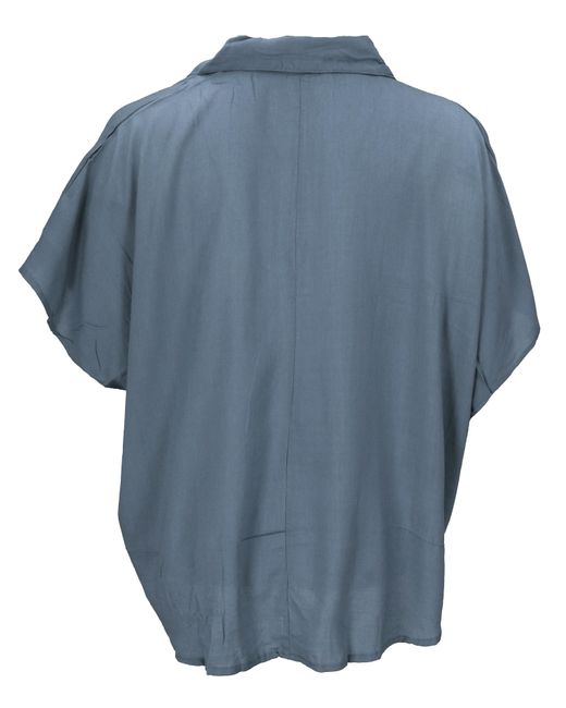 Guru-Shop Blue Longbluse Weites Boho Blusentop mit Fledermausärmeln,.. alternative Bekleidung