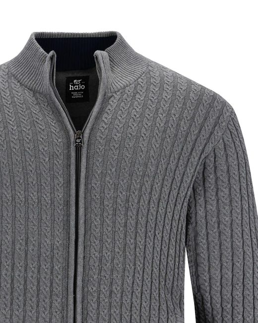 Hajo Strickjacke mit Zopfmuster in Gray für Herren