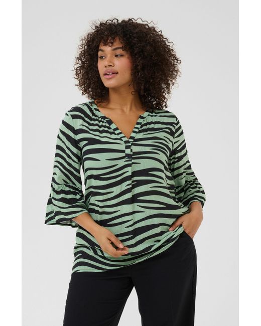 Kaffe Green Kurzarmbluse Kurzarm-Bluse KCleane Große Größen