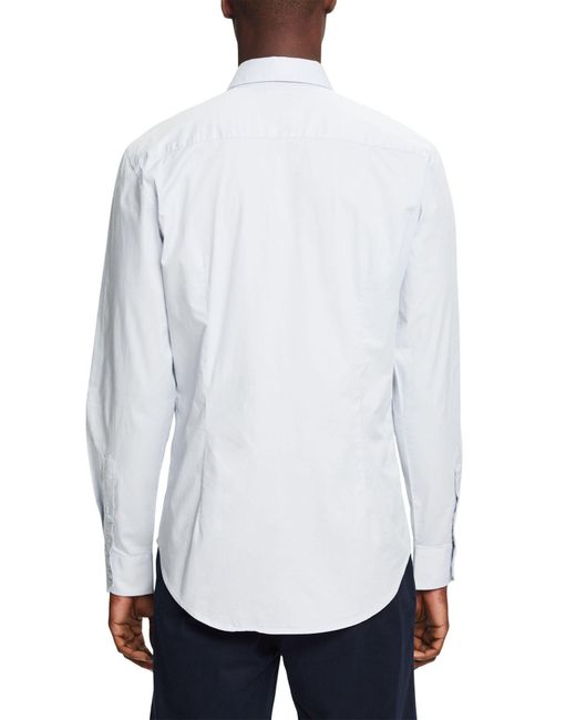 Esprit Langarmhemd Hemd aus Baumwoll-Popeline in White für Herren