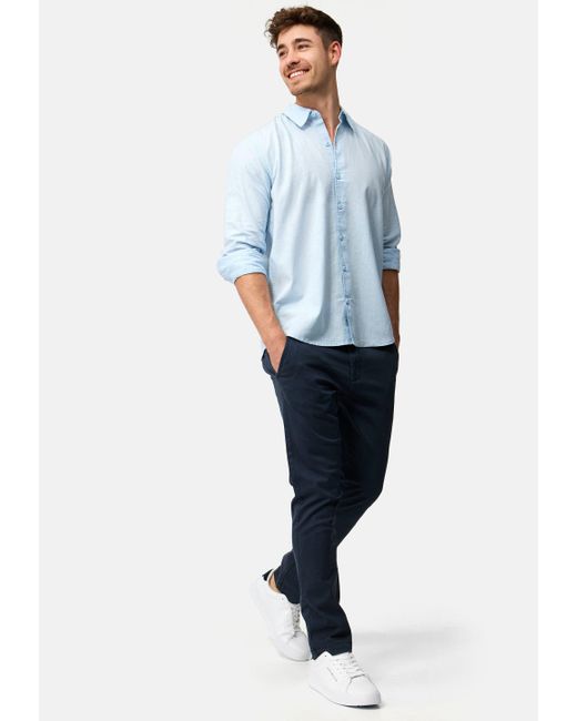 INDICODE Langarmhemd INSville in Blue für Herren