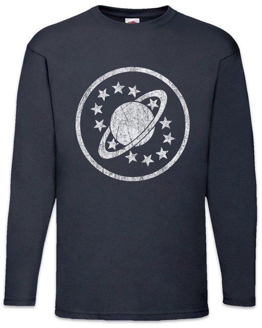 Urban Backwoods Langarmshirt Galaxy Patch Langarm T-Shirt Sci-Fi Science Fiction Quest Fleet Sign in Blue für Herren