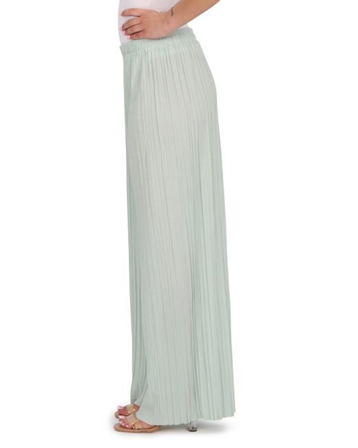 malito more than fashion Green Palazzohose Plissee Schlupfhose mit elastischem Bund 883