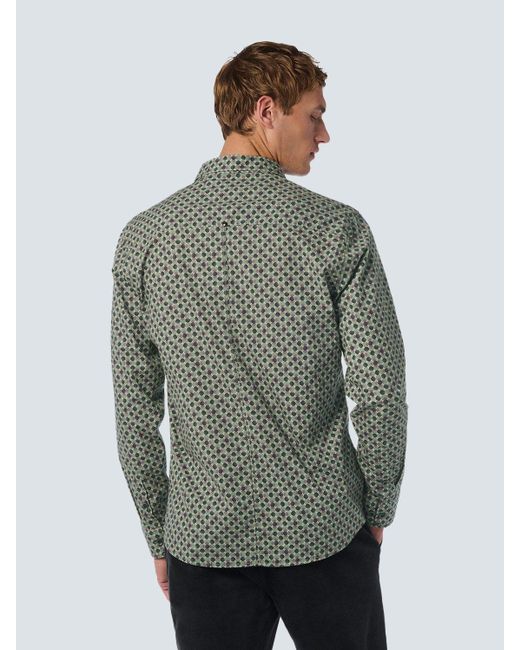 No Excess Langarmhemd Komfort-Stretch-Hemd in Green für Herren