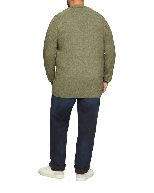 S.oliver Strickpullover mit Rippbündchen Rippblende in Green für Herren