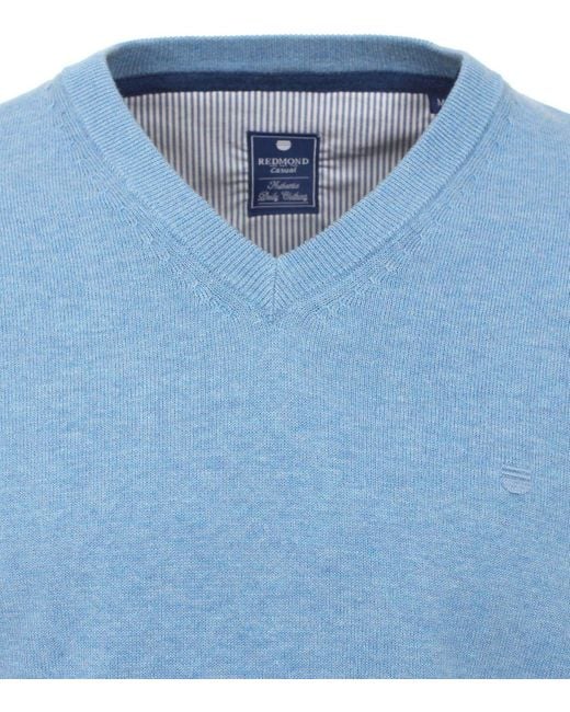 Redmond Pullover mit V-Ausschnitt in Blue für Herren