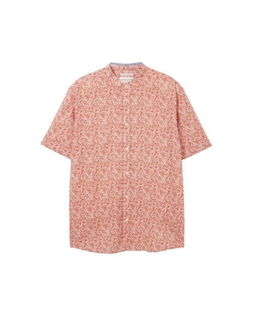 Tom Tailor Kurzarmshirt printed structured shirt in Pink für Herren