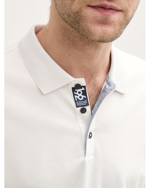 Tom Tailor Basic Jersey Poloshirt in White für Herren