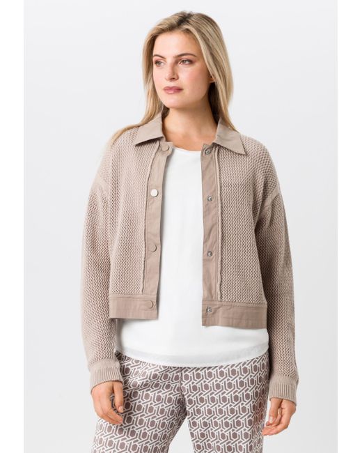 Tuzzi Brown Strickjacke mit modischer Netzstruktur