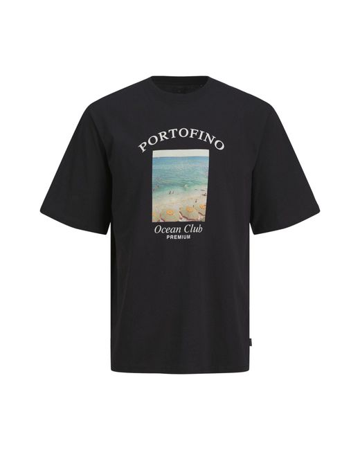 Jack & Jones T-Shirt JPRBLAOCEAN CLUB PHOTO PRINT SS TEE (1-tlg) in Black für Herren