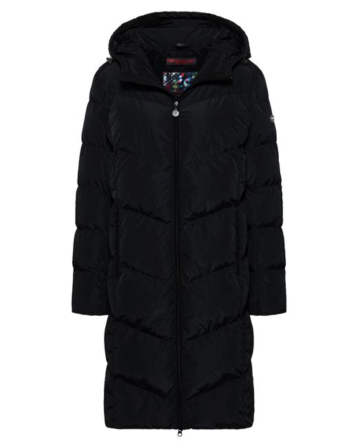 Frieda & Freddies Black Langmantel Down-Like Coat / Willow mit Kapuze