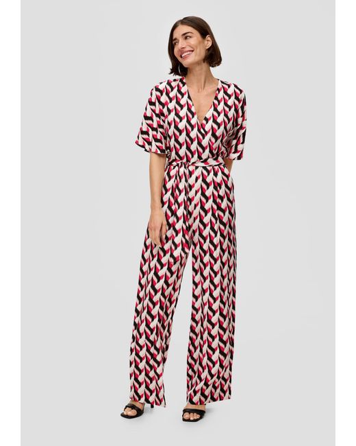 S.oliver Red Overall Jumpsuit mit Bindedetail